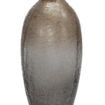 Benzara Glass Bellied Shape Jar with Ring Design Lid, Set of 2, Gray and Bronze