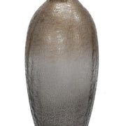 Benzara Glass Bellied Shape Jar with Ring Design Lid, Set of 2, Gray and Bronze