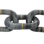 Benzara Marble Accent Decor with Chain Design Structure, Set of 4, White
