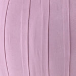 Benzara Fabric Upholstered Round Pleated Ottoman with Metal Base, Pink and Gold