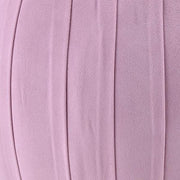 Benzara Fabric Upholstered Round Pleated Ottoman with Metal Base, Pink and Gold