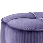 Benzara Fabric Upholstered Ottoman with Sleek Straight Legs, Blue and Gold