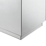 Benzara Mirrored Accent Table with Faux Diamond Inlaid Glass Top, Silver