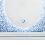 Benzara Mirrored Faux Diamond Inlay Accent Decor with LED, Silver