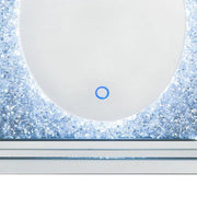 Benzara Mirrored Faux Diamond Inlay Accent Decor with LED, Silver