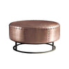 Benzara Round Metal Frame Coffee Table with Bolt Accent, Rose Gold
