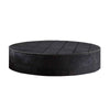 Benzara Round Leatherette Wrapped Metal Coffee Table with Bolt Accent, Slate Gray