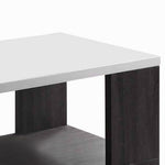 Benzara Wooden Coffee Table with Open Shelf, Glossy White and Brown