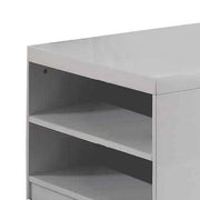 Benzara Wood and Metal Frame Coffee Table with Open Shelves, White and Chrome