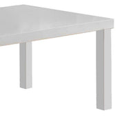 Benzara Wood and Metal Frame Coffee Table with Open Shelves, White and Chrome
