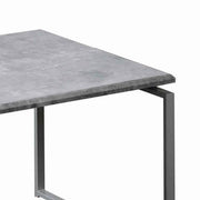 Benzara 3 Piece Faux Concrete Top Occasional Table Set, Gray and Silver