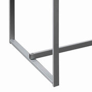Benzara 3 Piece Faux Concrete Top Occasional Table Set, Gray and Silver