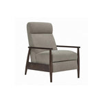 Benzara Fabric Upholstered Push Back Recliner with Tapered Legs, Gray and Brown