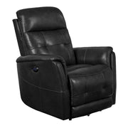 Benzara Faux Leather Upholstered Wooden Recliner with Switch Panel, Black