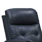 Benzara Faux Leather Upholstered Wooden Recliner with Switch Panel, Blue
