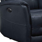 Benzara Faux Leather Upholstered Wooden Recliner with Switch Panel, Blue