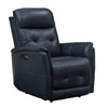 Benzara Faux Leather Upholstered Wooden Recliner with Switch Panel, Blue