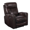 Benzara Faux Leather Upholstered Wooden Recliner with Switch Panel, Brown