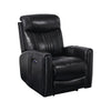 Benzara Faux Leather Upholstered Wooden Recliner with Switch Panel, Black