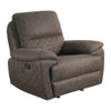 Benzara Fabric Upholstered Glider Recliner with Pocket Coil Seat, Brown