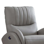 Benzara Leatherette Upholstered Power Recliner with Contoured Seats, Gray