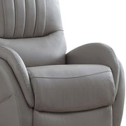 Benzara Leatherette Upholstered Power Recliner with Contoured Seats, Gray