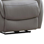 Benzara Leatherette Upholstered Power Recliner with Contoured Seats, Gray