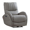 Benzara Leatherette Upholstered Power Recliner with Contoured Seats, Gray