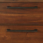 Benzara Wooden Nightstand with Chamfered Legs and 2 Spacious Drawers, Brown