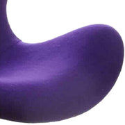 Benzara Fabric Upholstered Wooden Lounge Chair with Wing Backrest,Purple and Chrome