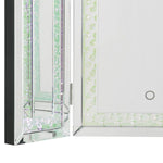 Benzara Tri Fold Mirror Panel Frame Accent Decor with LED Light, Silver