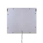 Benzara Mirror Panel Frame Wall Decor with Light Function and Faux Diamond, Silver
