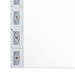 Benzara Mirror Panel Frame Wall Decor with Light Function and Faux Diamond, Silver