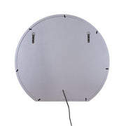 Benzara Round Mirror Panel Wall Decor with Light Function and Faux Diamond, Silver