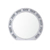 Benzara Round Mirror Panel Wall Decor with Light Function and Faux Diamond, Silver