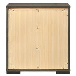 Benzara 3 Drawer Wooden Nightstand with Mirror Trim Accents, Gray