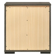 Benzara 3 Drawer Wooden Nightstand with Mirror Trim Accents, Gray