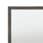 Benzara Rectangular Wooden Frame Mirror with Mounting Hardware, Gray and Silver