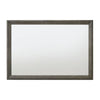 Benzara Rectangular Wooden Frame Mirror with Mounting Hardware, Gray and Silver
