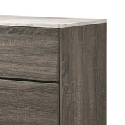 Benzara 5 Drawer Wooden Chest with Diamond Metal Knobs, Gray and Black