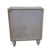 Benzara 2 Door Wooden Console Table with Wavy Pattern Fronts, White