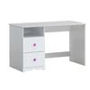 Benzara Wooden Table Desk with 2 Drawers and 1 Open Compartment, White