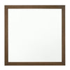 Benzara Transitional Style Wooden Frame Mirror with Grain Details, Brown