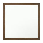 Benzara Transitional Style Wooden Frame Mirror with Grain Details, Brown