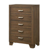 Benzara Transitional Style Wooden Chest with 2 Drawers and Metal Handles, Brown