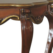 Benzara Wooden End Table with Open Bottom Shelf and Carved Details, Brown
