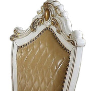 Benzara Leatherette Padded Counter Height Chair, Set of 2, White and Beige