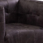 Benzara Leatherette Accent Chair with Plank Style Wooden Body, Brown