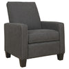 Benzara Fabric Low Leg Recliner with Track Armrests and Stitched Details, Gray