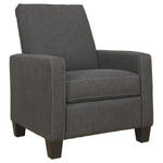 Benzara Fabric Low Leg Recliner with Track Armrests and Stitched Details, Gray
